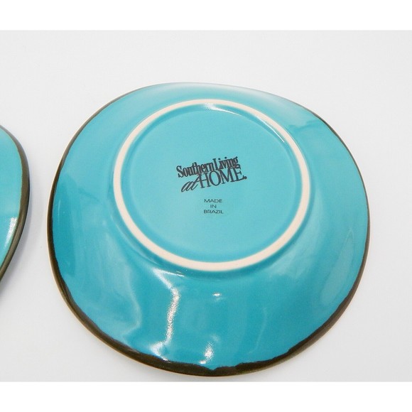 Southern Living at Home Tuscan Collection Tidbit Bowls Saucer Set/2 Turquoise - Picture 10 of 12